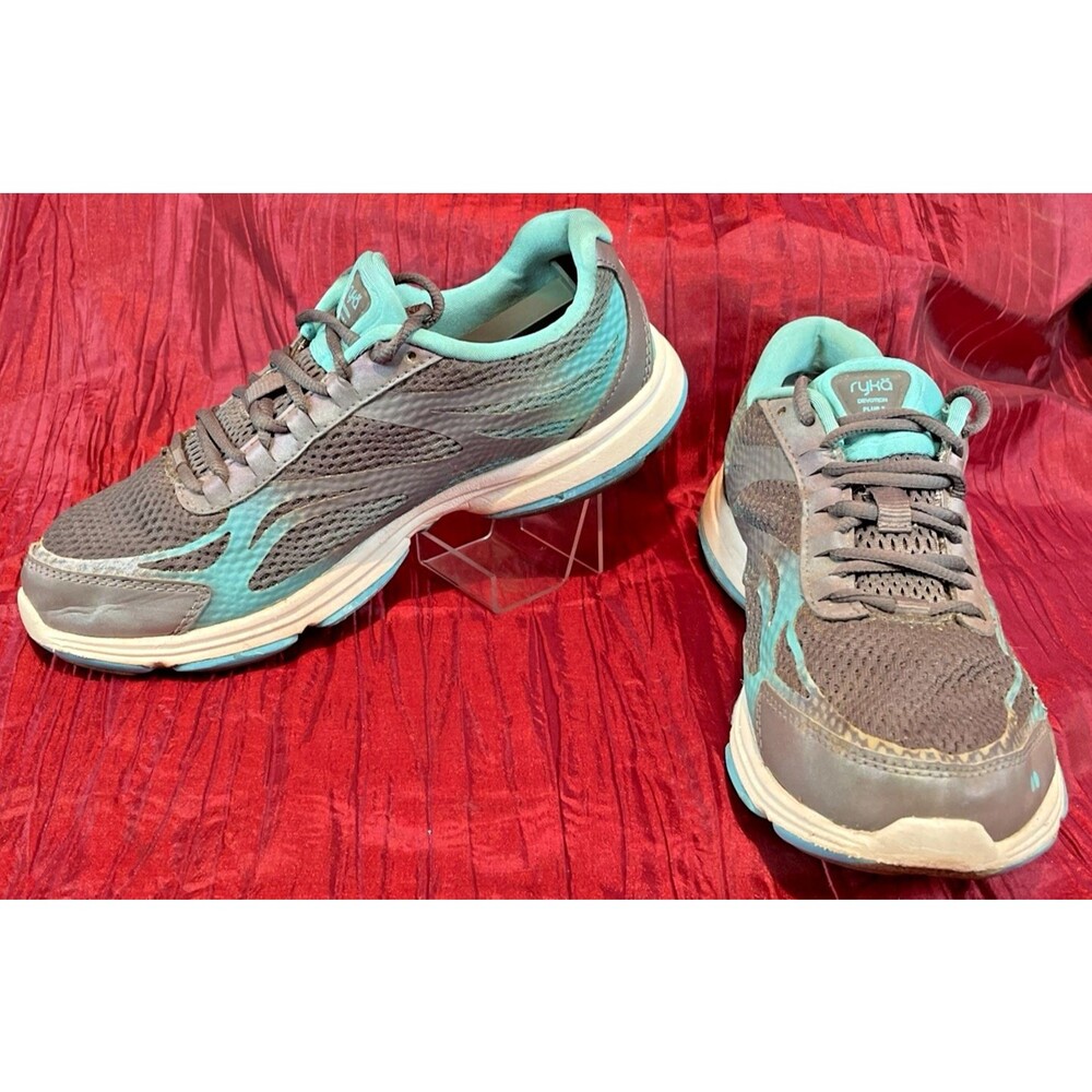 Womens Ryka Devotion Plus 2 Gray/Teal Walking Running Athletic Sneakers sz 8W